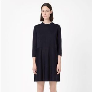 Cos Knitted 3/4 sleeve dark navy dress